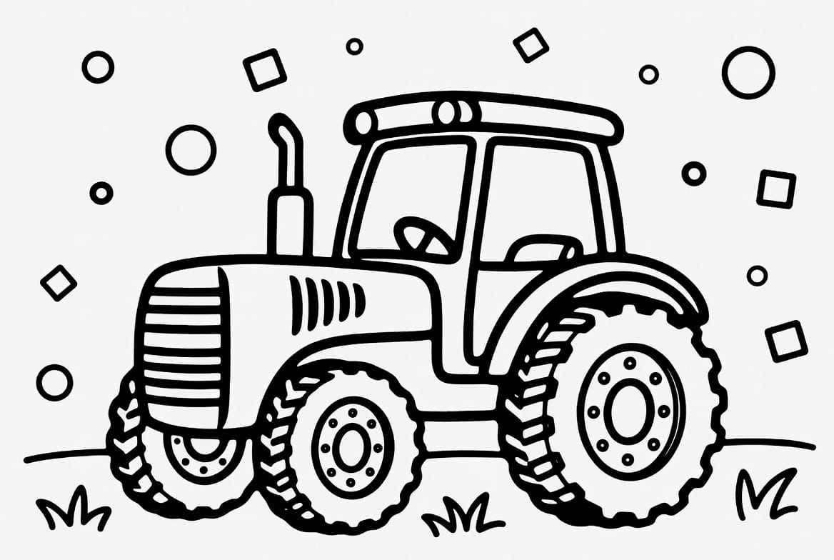 Şirin Traktör Boyama Sayfasını Ücretsiz İndir, Yazdır ve Boya