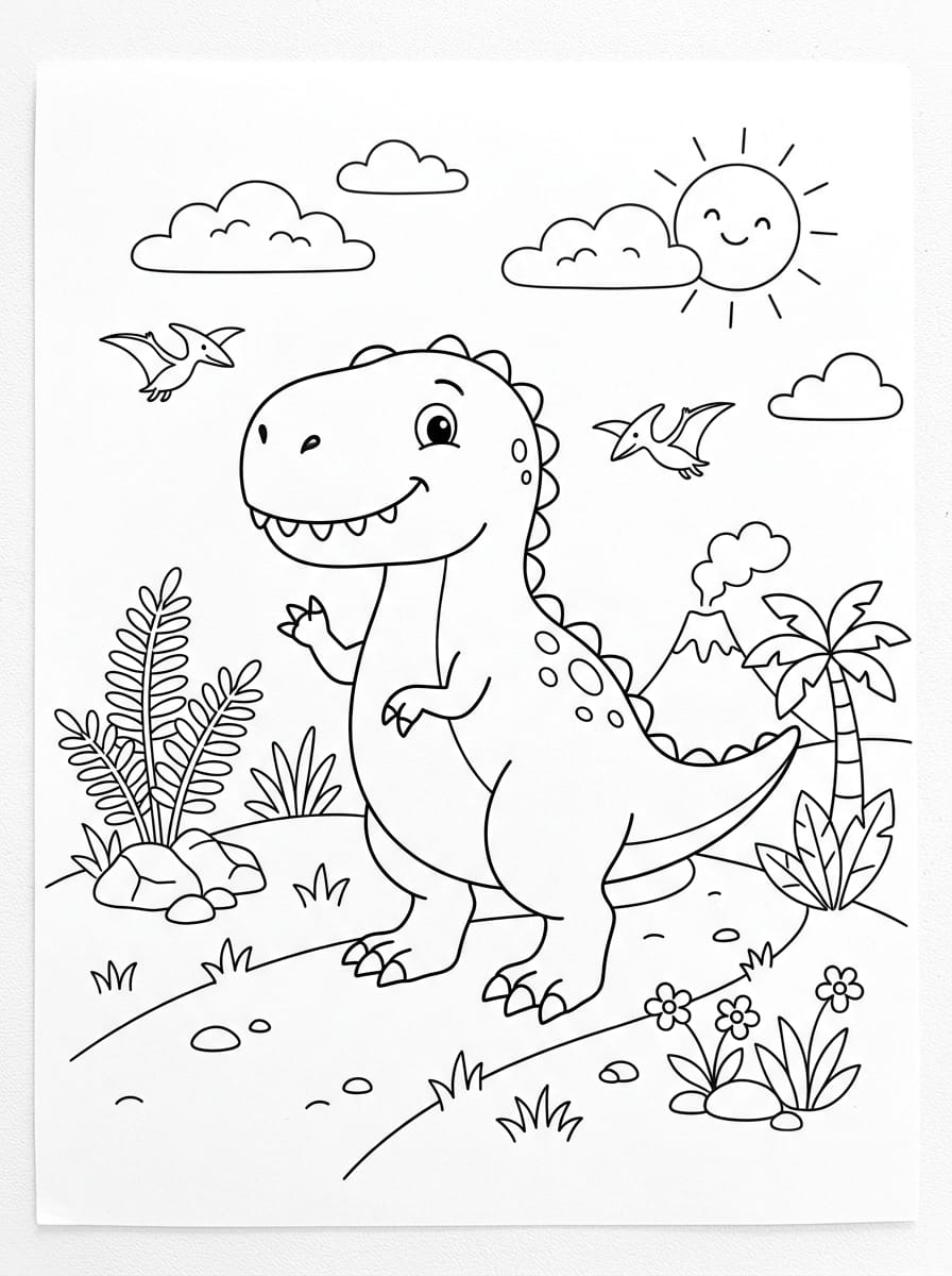 Korkunç T-rex Boyama Boyama