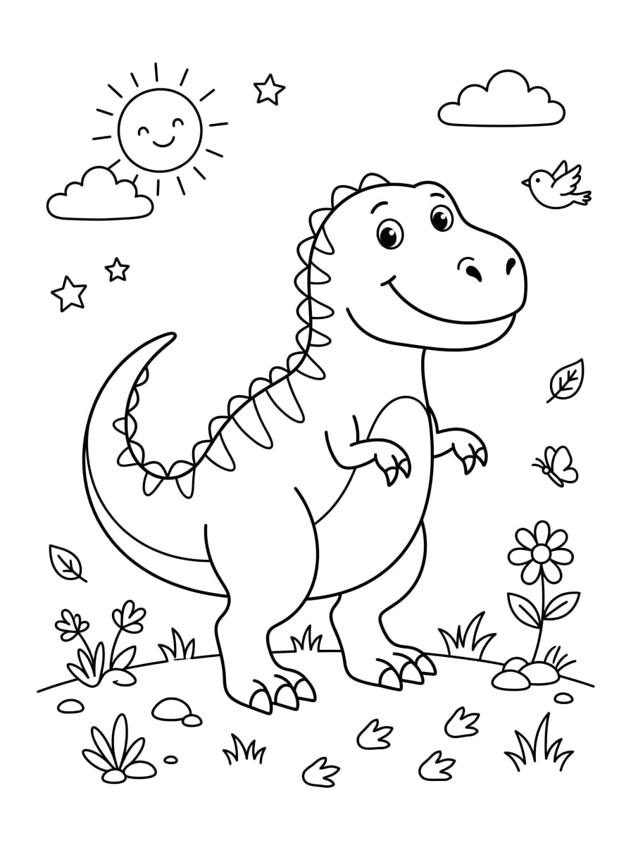 Dev T-rex Boyama Sayfasını Ücretsiz İndir, Yazdır ve Boya