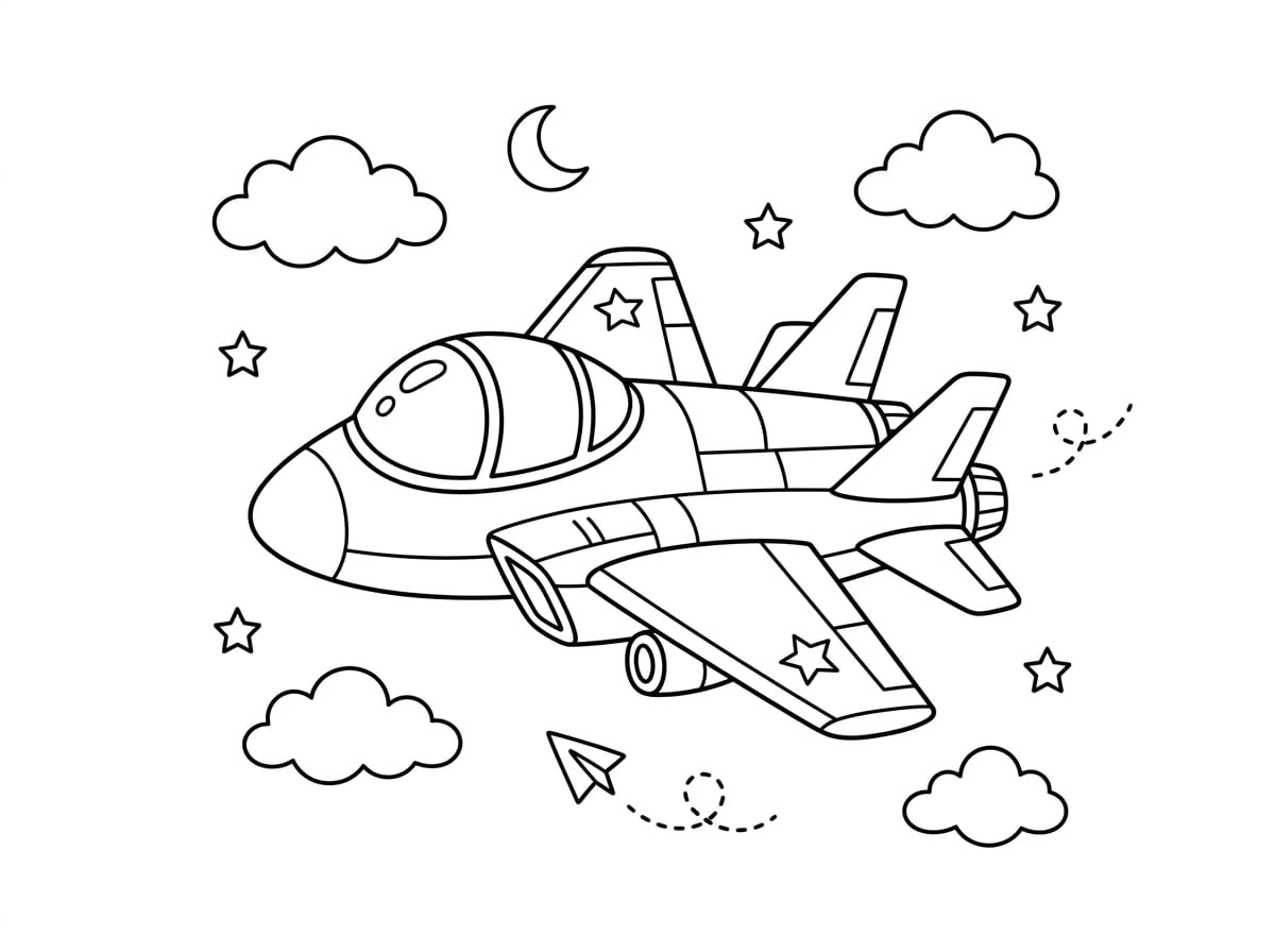 Gökyüzünde Uçak Boyama Boyama