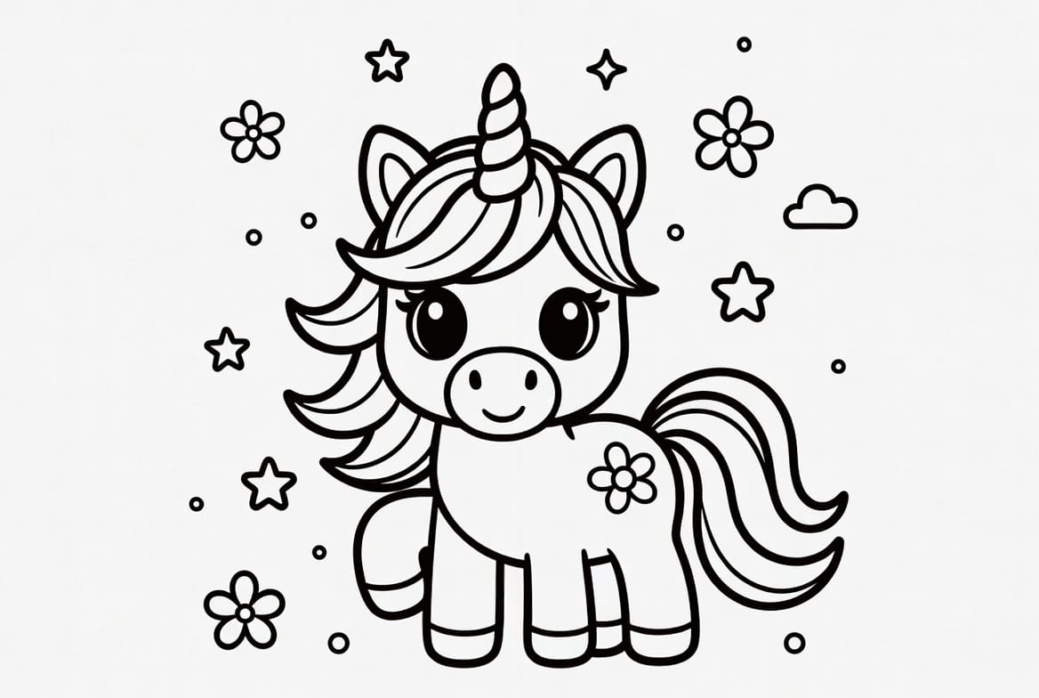 Sihirli Unicorn Boyama Boyama