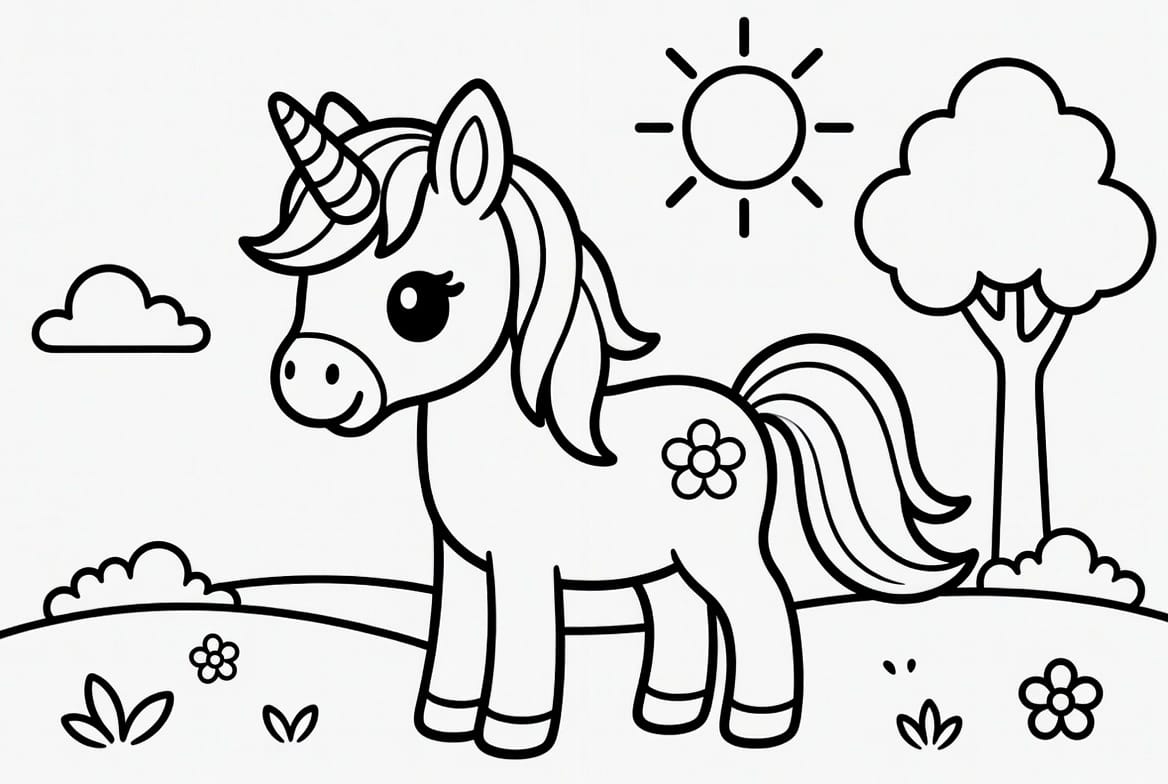 Gökkuşağı Unicorn Boyama Boyama