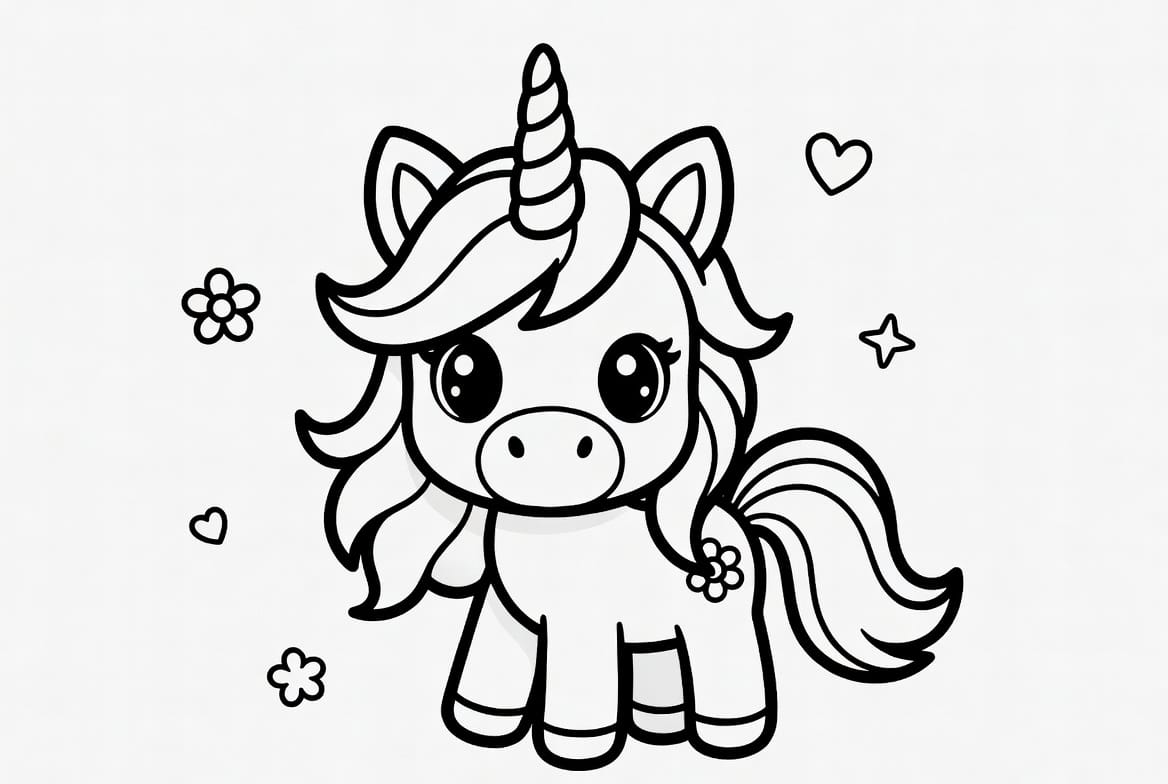 Sevimli Unicorn Boyama Boyama