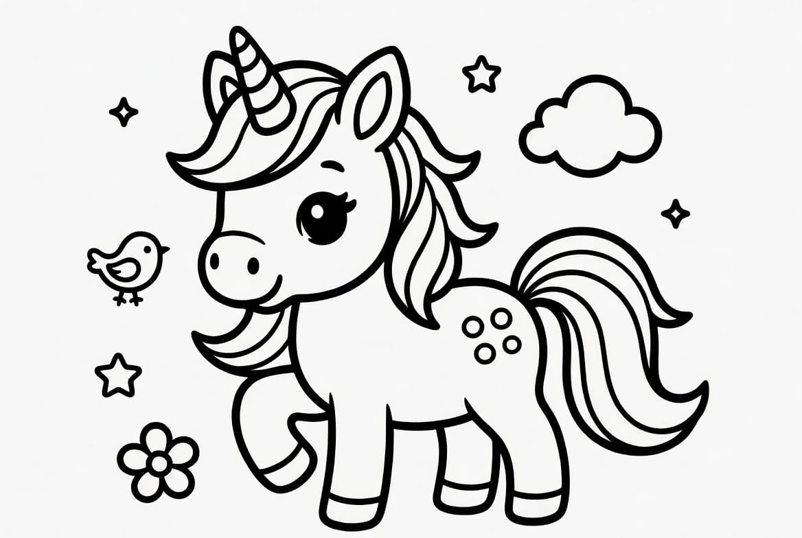 Prenses Unicorn Boyama Boyama