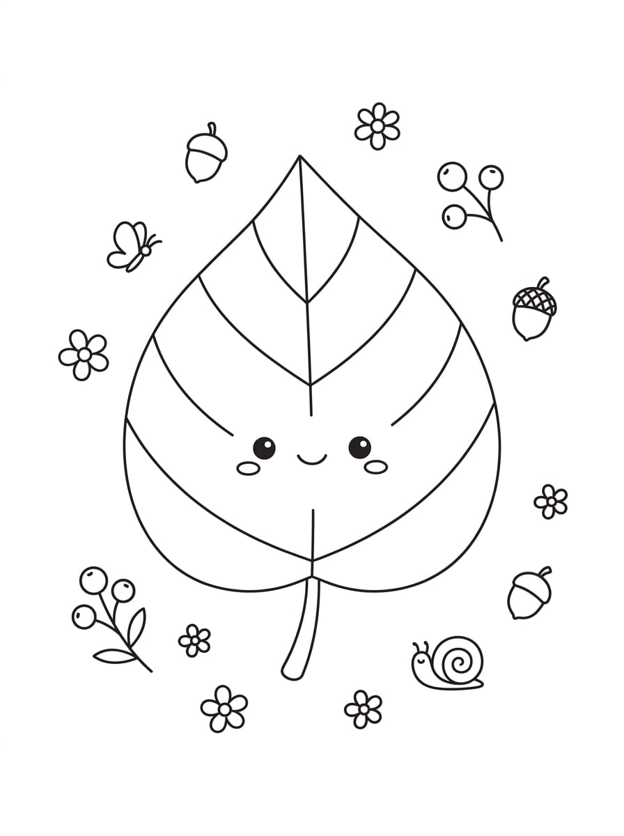 Sonbahar Yaprağı Boyama Boyama