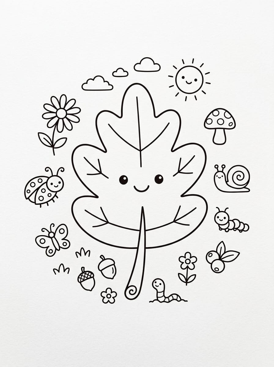 Okul Öncesi Yaprak Boyama