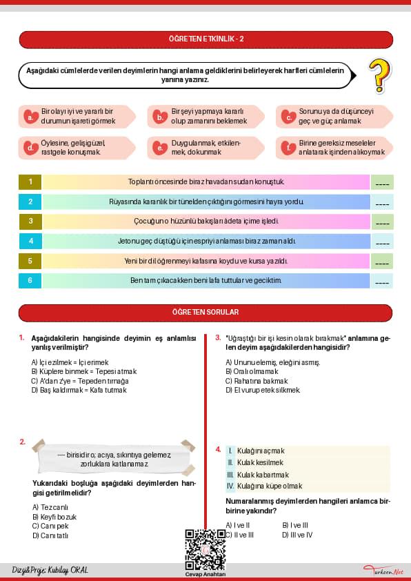 Deyimler (Türkçe Kapsamlı Öğrenme Yaprağı)_2 Deyimler (Türkçe Kapsamlı Öğrenme Yaprağı)_2