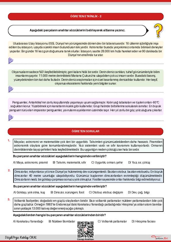 Paragrafın Anahtar Sözcükleri_2 Paragrafın Anahtar Sözcükleri_2