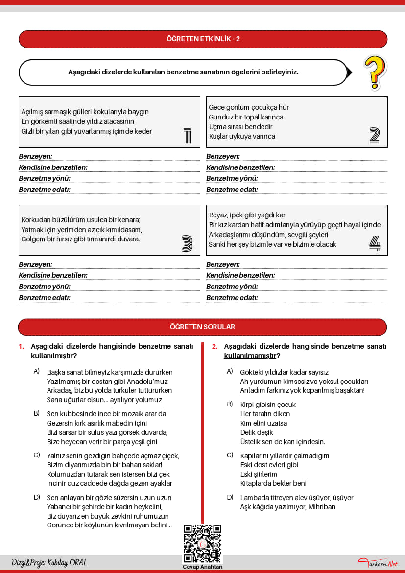 Benzetme (Türkçe Kapsamlı Öğrenme Yaprağı)_2 Benzetme (Türkçe Kapsamlı Öğrenme Yaprağı)_2