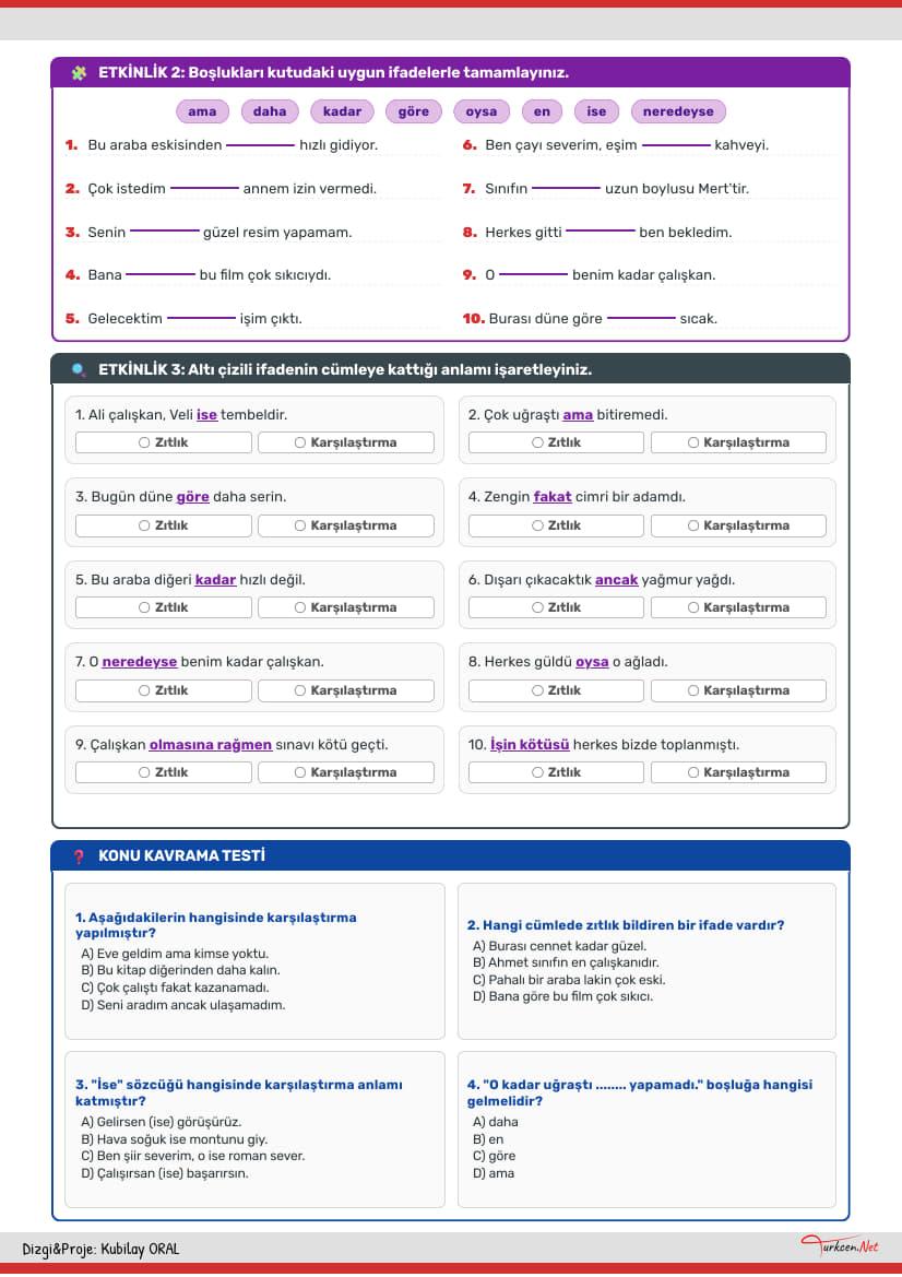 6. Sınıf Zıtlık ve Karşılaştırma_2 6. Sınıf Zıtlık ve Karşılaştırma_2