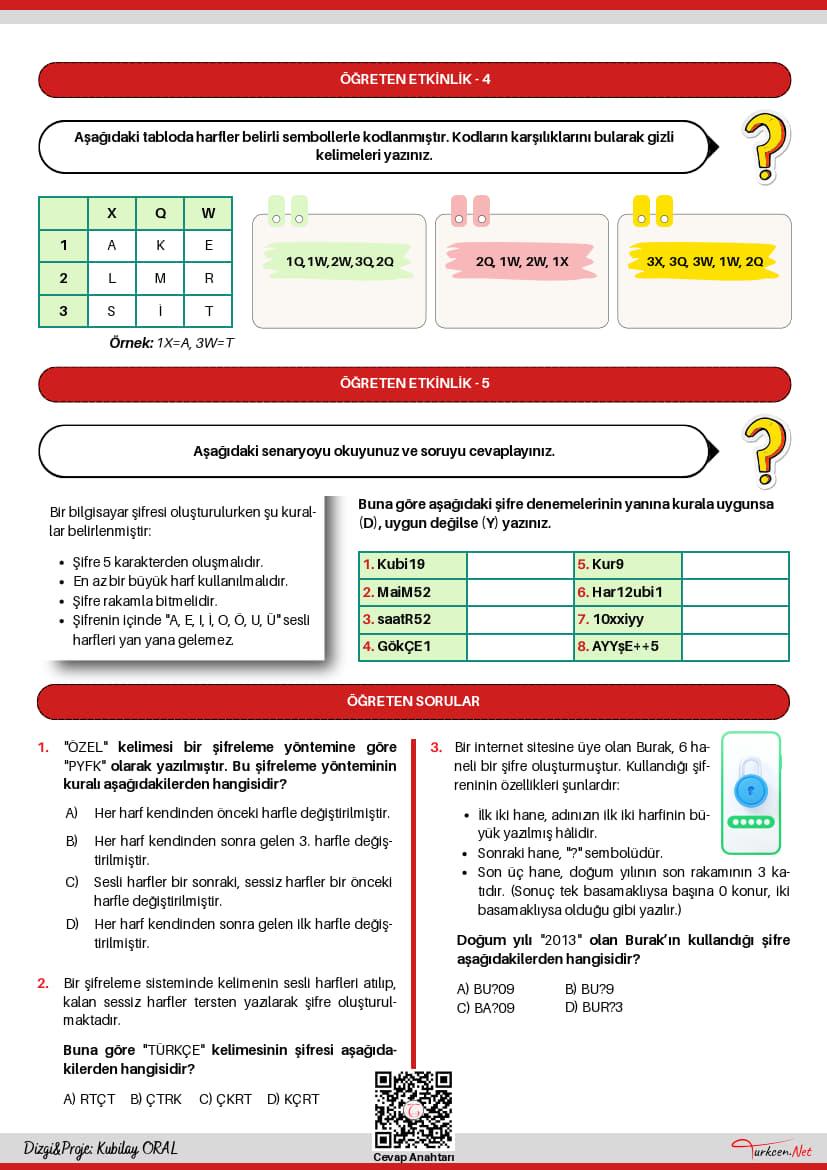 Sözel Mantık-5 Çalışma Kâğıdı_2 Sözel Mantık-5 Çalışma Kâğıdı_2
