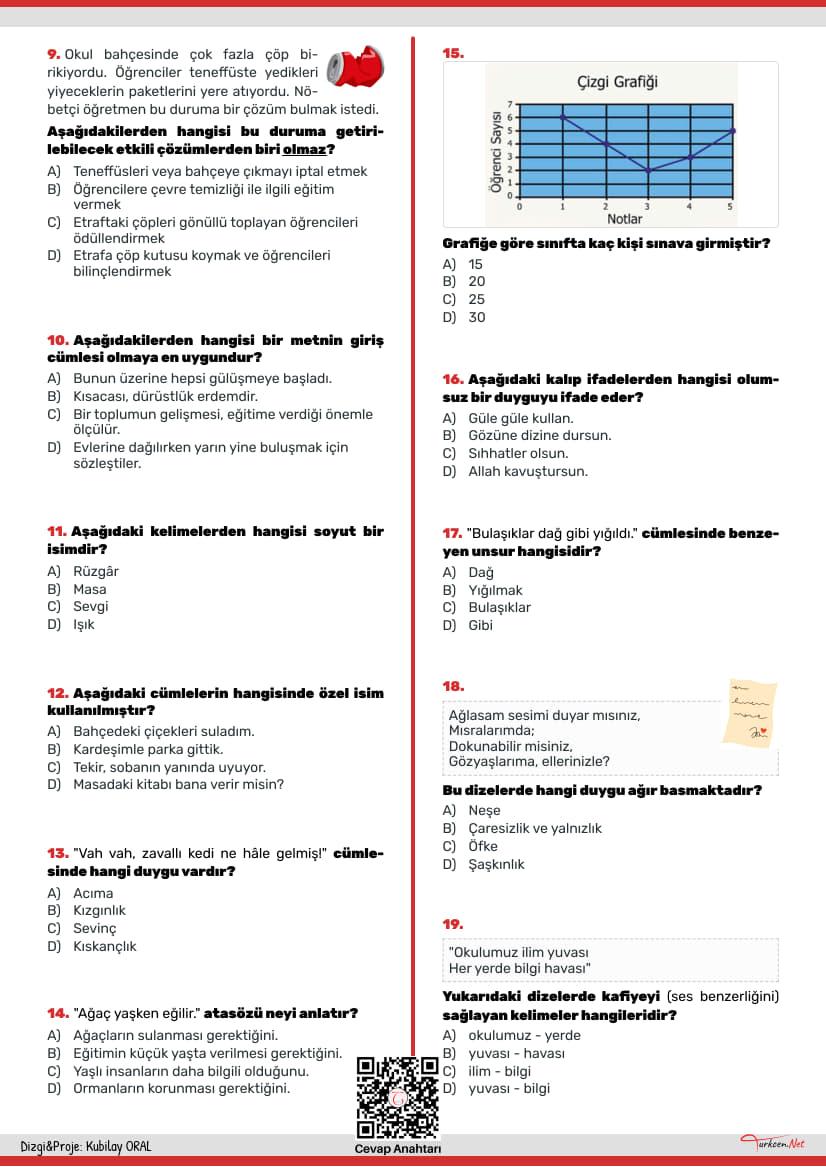 Türkçe Tarama Testi Aralık-2_2 Türkçe Tarama Testi Aralık-2_2