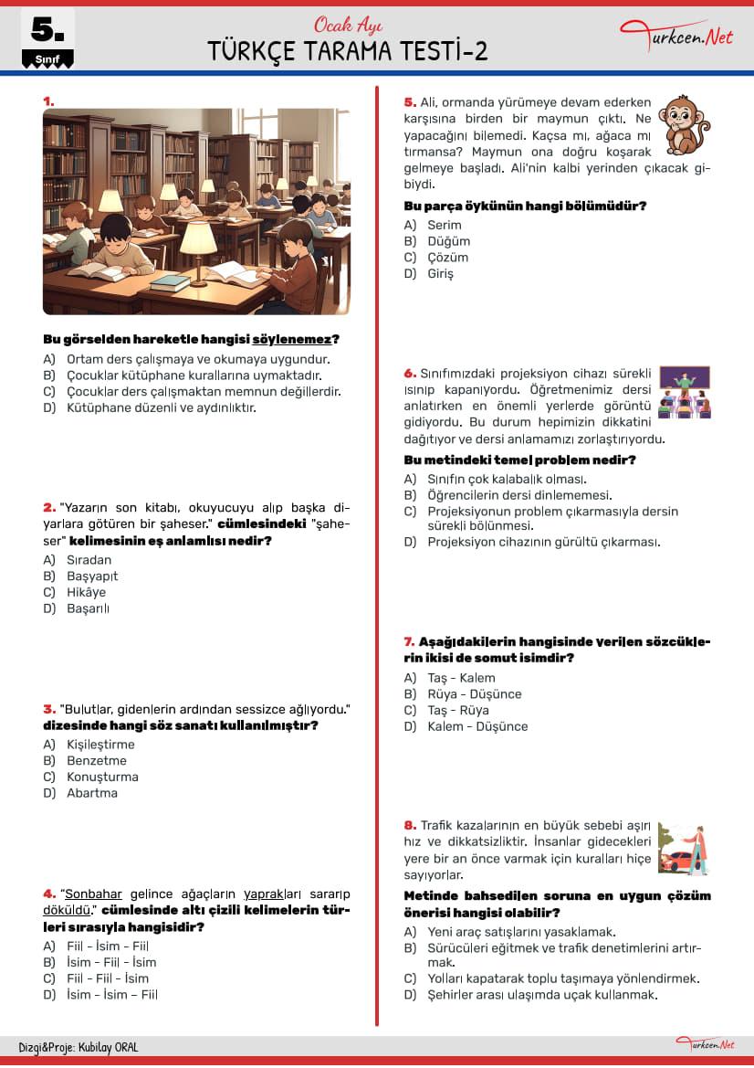 Türkçe Tarama Testi Ocak 2_1 Türkçe Tarama Testi Ocak 2_1