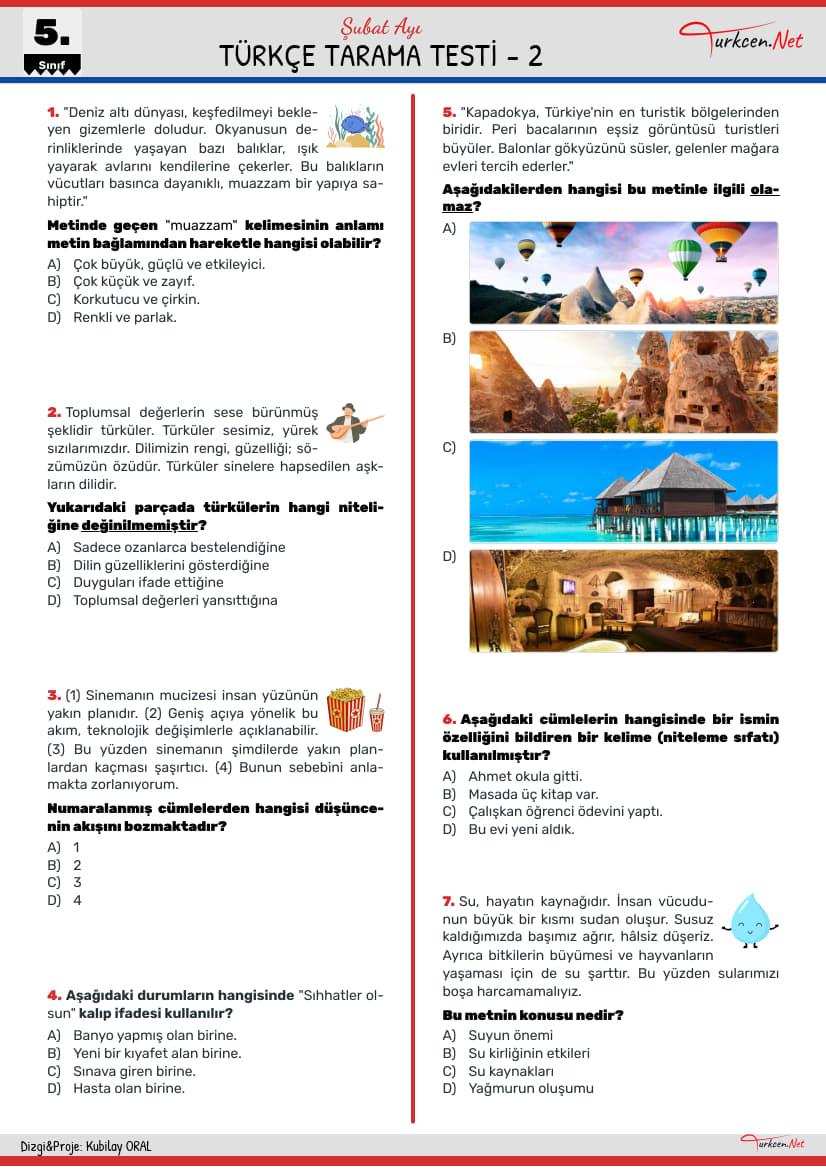 Türkçe Tarama Testi Şubat - 2_1 Türkçe Tarama Testi Şubat - 2_1