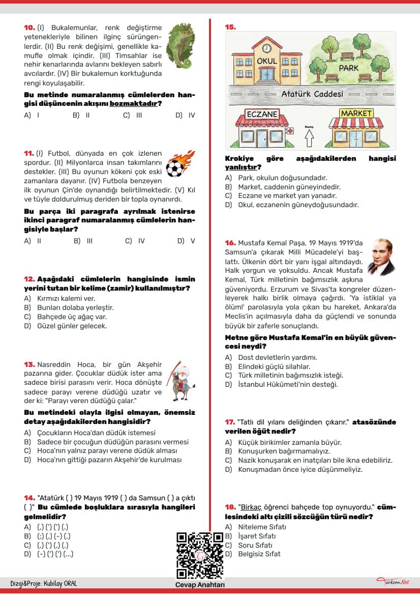 Turkce Tarama Testi - 1 Mart_2 Turkce Tarama Testi - 1 Mart_2