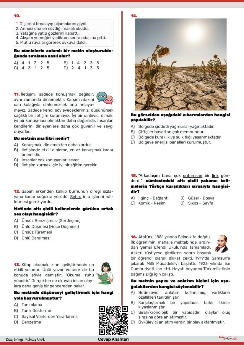 Türkçe Tarama Testi-2 Şubat-6.Sınıf_2 Türkçe Tarama Testi-2 Şubat-6.Sınıf_2