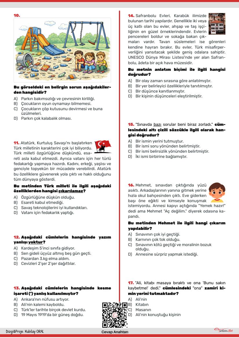 Türkçe Tarama Testi - Nisan_2 Türkçe Tarama Testi - Nisan_2