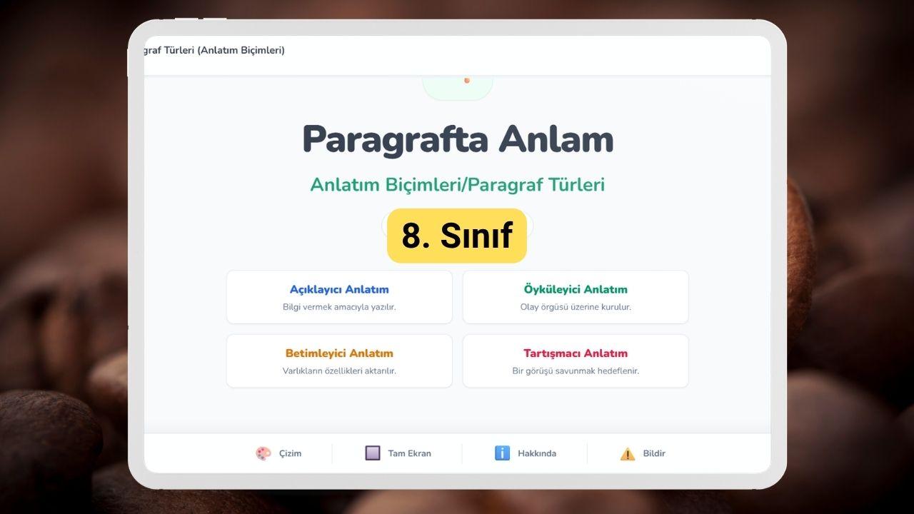 8. Sinif Anlatim Bicimleri Akilli Tahta Sunusu