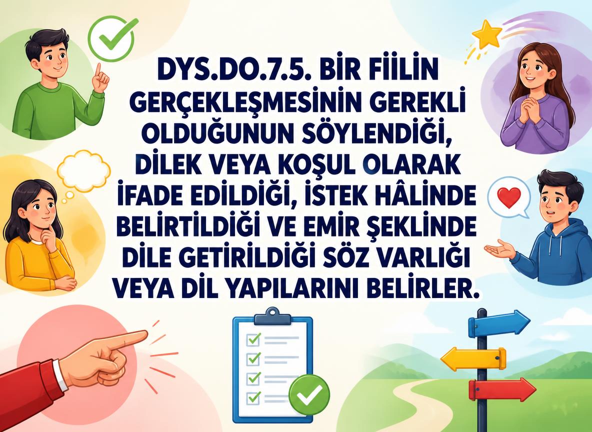 -DYS.DO .7.5. Bir fiilin gerceklesmesinin gerekli oldugunun soylendigi dilek 0
