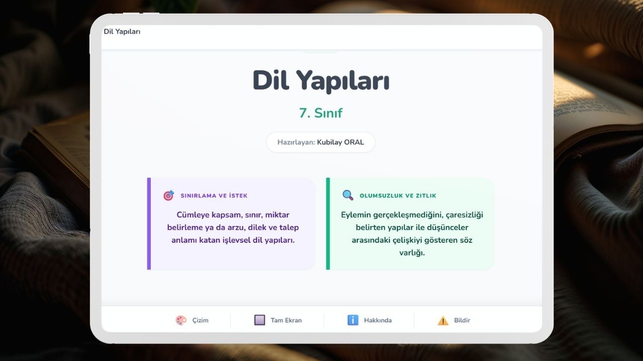 7. Sinif Dil Yapilari Akilli Tahta Sunumu