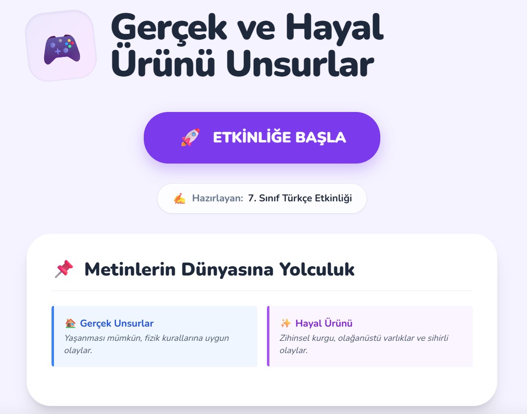 Gercek Ve Hayal Urunu Unsurlar