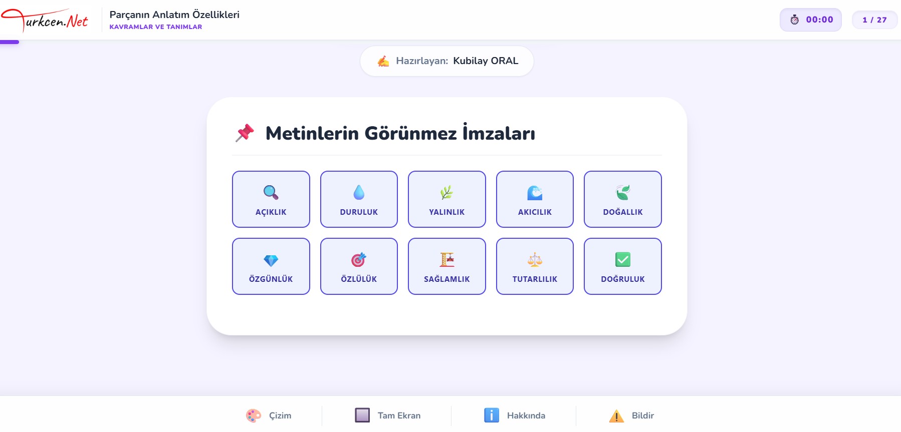 Anlatim Ozellikleri