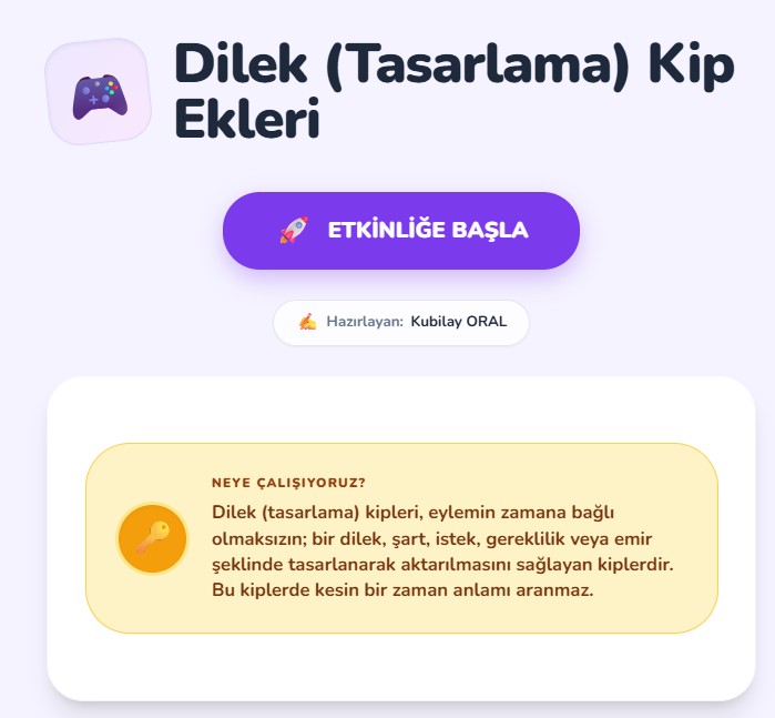 7. Sınıf Dilek (Tasarlama) Kip Ekleri Pekiştirme Etkinliği -7. Sinif Dilek Tasarlama Kip Ekleri Pekistirme Etkinligi