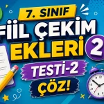 -7. Sinif Fiil Cekim Ekleri Testi 2 Coz