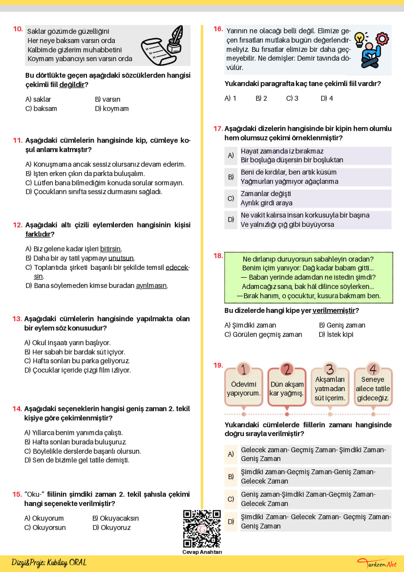 7. Sınıf Fiil Çekim Ekleri Testi-3 (Turkcen Serisi)_2 7. Sınıf Fiil Çekim Ekleri Testi-3 (Turkcen Serisi)_2