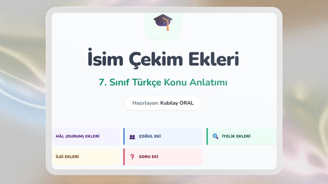 7. Sınıf İsim Çekim Ekleri Sunusu 7. Sinif Isim Cekim Ekleri Sunusu