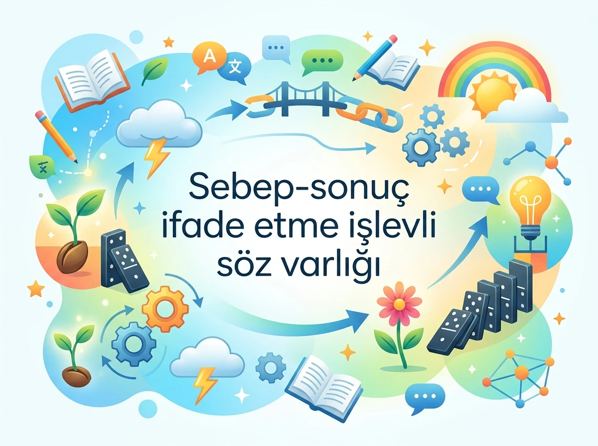 DYS.DO.7.13. Sebep-sonuç ifade etme işlevli söz varlığını veya dil yapılarını belirler. -sebep sonuc 2