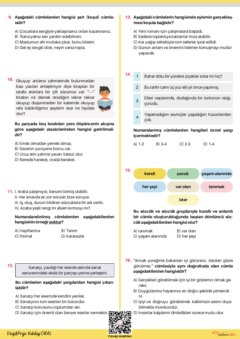 8. Sınıf Cümlede Anlam Testi - 4 (Turkcen Serisi)_2 8. Sınıf Cümlede Anlam Testi - 4 (Turkcen Serisi)_2
