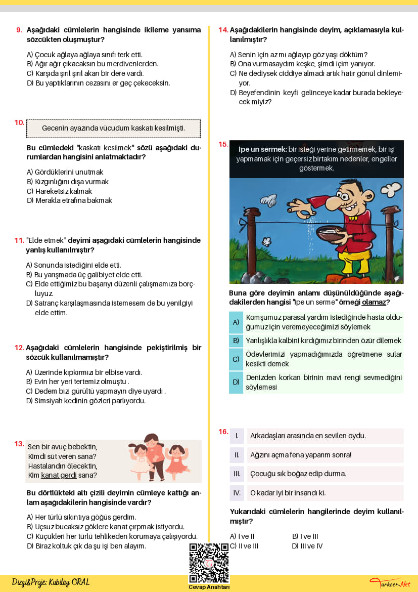 8. Sınıf Deyimler ve Söz Öbekleri Testi-2 (Turkcen Serisi)_2 8. Sınıf Deyimler ve Söz Öbekleri Testi-2 (Turkcen Serisi)_2