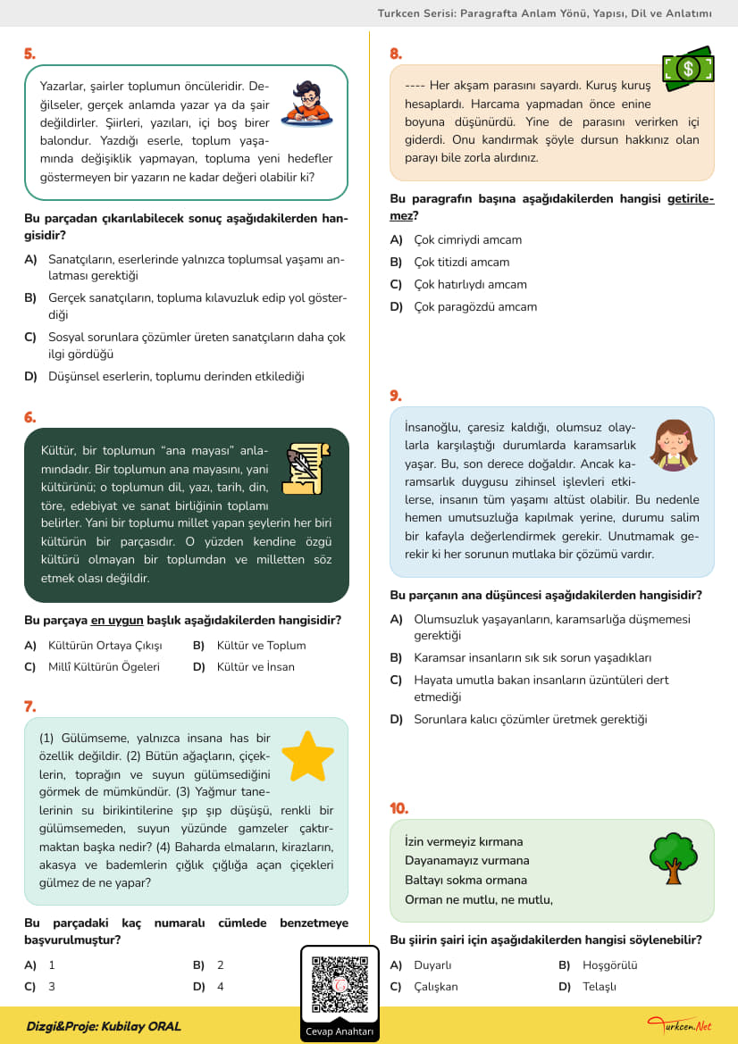 -8. Sinif Turkce Paragraft Bilgisi Testi 3 2