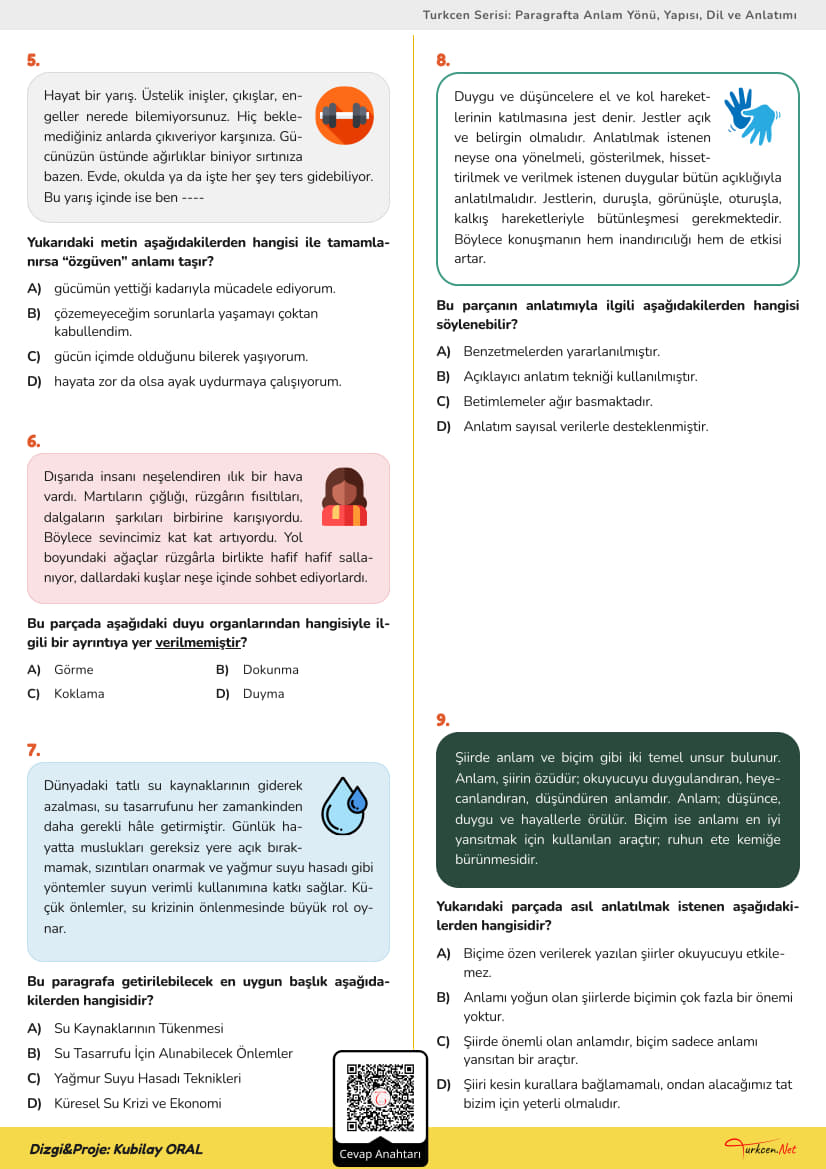 8. Sınıf Türkçe - Paragrafta Bilgisi Testi-1_2 8. Sınıf Türkçe - Paragrafta Bilgisi Testi-1_2