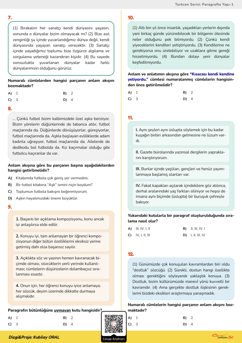 8. Sınıf Türkçe - Paragrafta Yapı Testi-1_2 8. Sınıf Türkçe - Paragrafta Yapı Testi-1_2