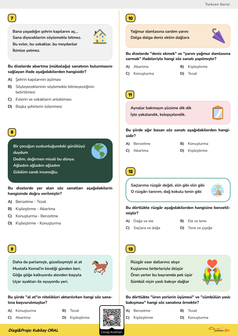 8. Sınıf Türkçe - Söz Sanatları Testi-2_2 8. Sınıf Türkçe - Söz Sanatları Testi-2_2