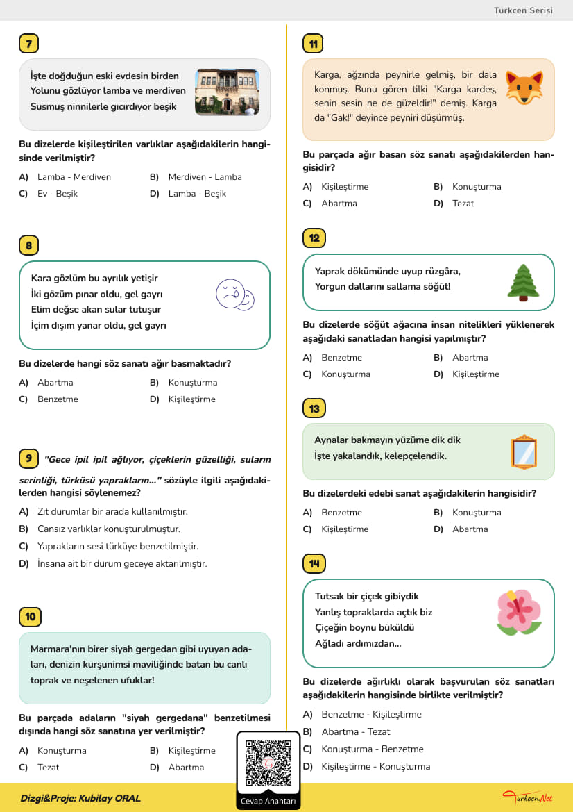 8. Sınıf Türkçe - Söz Sanatları Testi-3_2 8. Sınıf Türkçe - Söz Sanatları Testi-3_2