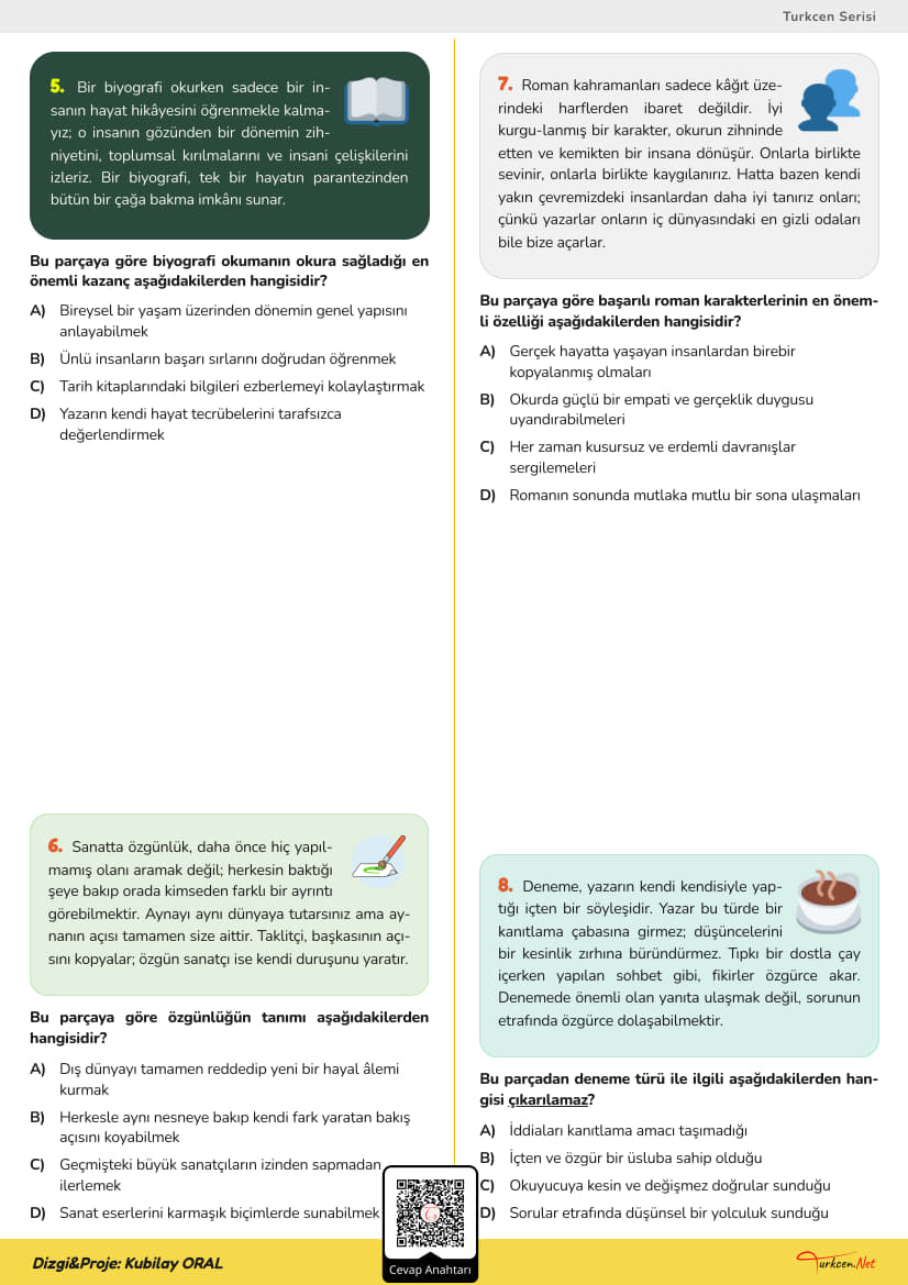 8. Sınıf Türkçe - Yüzey Anlam Testi-1_2 8. Sınıf Türkçe - Yüzey Anlam Testi-1_2